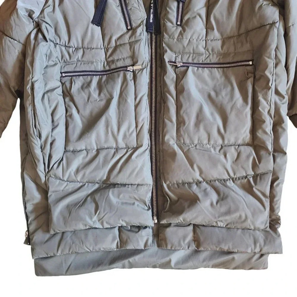Bagatelle Sport Olive Green Layered Subarctic Thermal Puffer Zipper Jacket Large - Picture 12 of 15